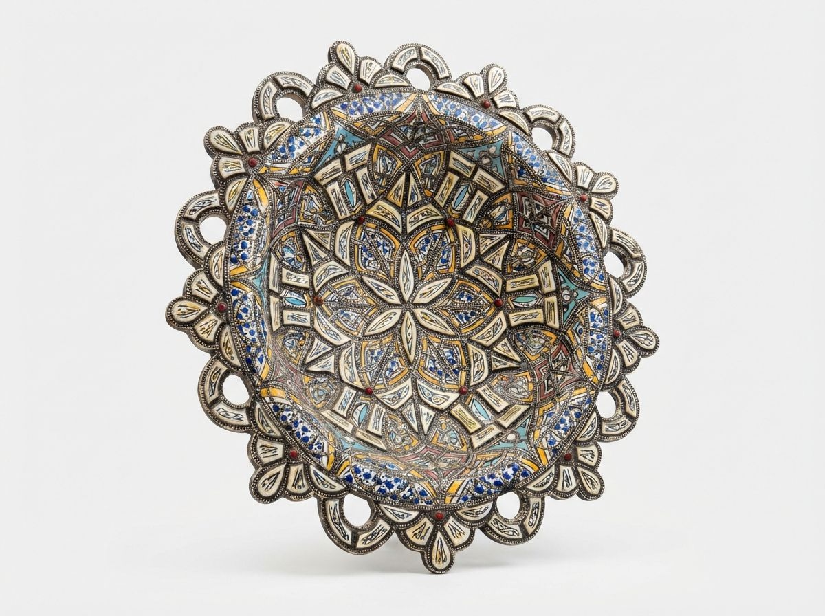 The Safi Sunburst: Ceramic & Filigree Platter view 3