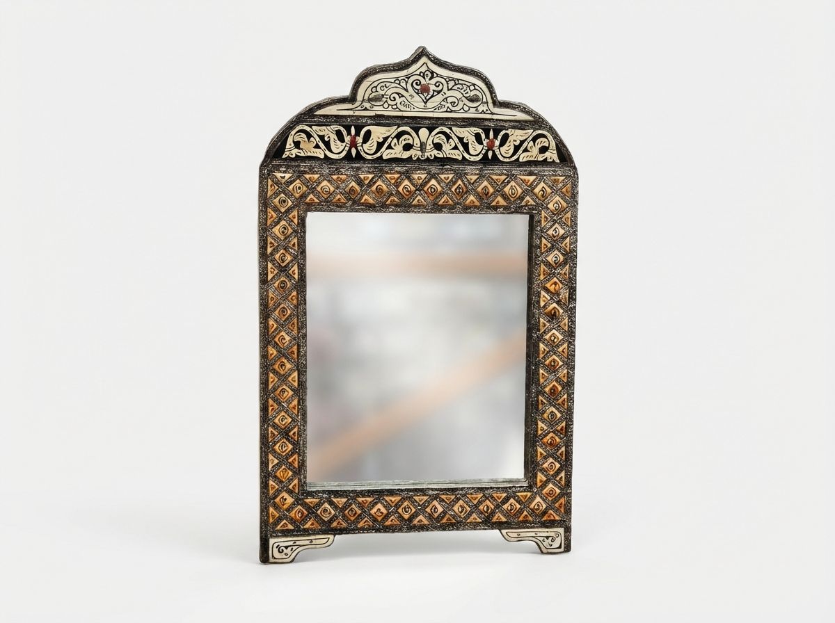 The Mogador Archway: Bone Inlay Wall Mirror view 2