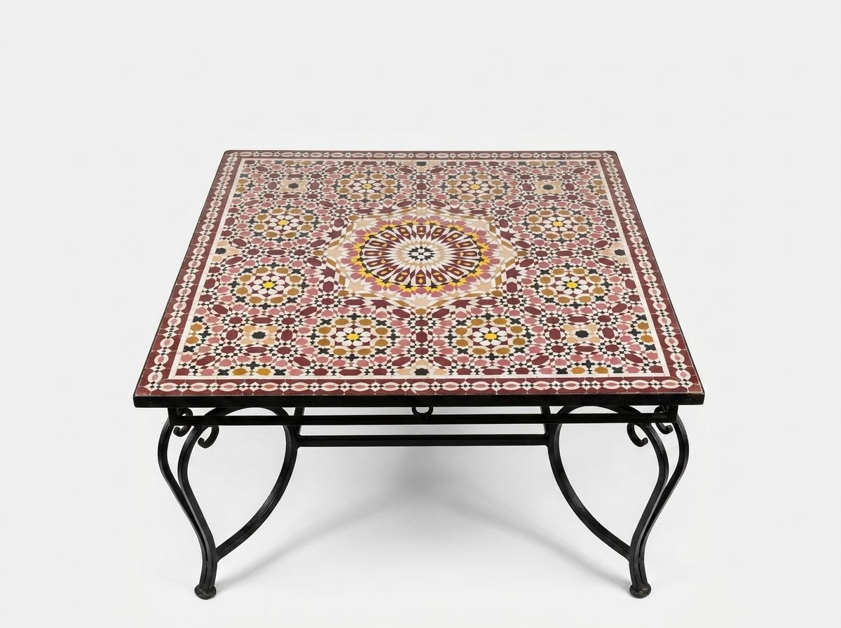 The Crimson Star of Fez Zellige Table main view
