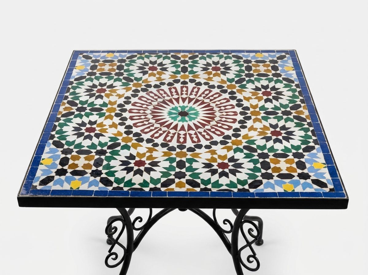 The Fes Starburst Zellige Mosaic Table view 2