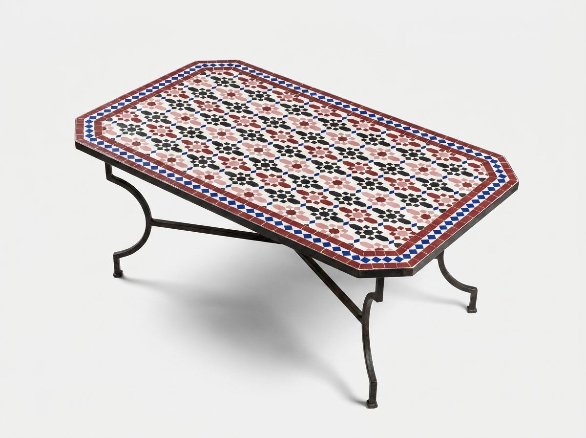 The Oudaya Geometric Zellige Tabletop view 2