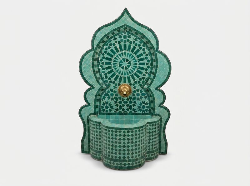 The Emerald Riad Zellige Fountain