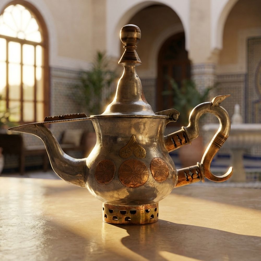 The 'Amira' Mixed Metal Decorative Teapot