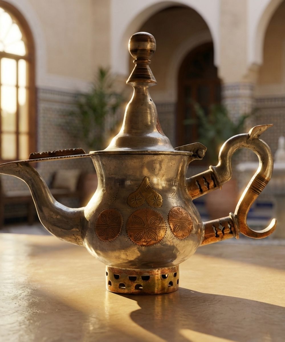 The 'Amira' Mixed Metal Decorative Teapot
