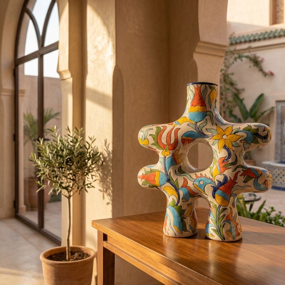 The Zahra Sculptural Iznik Vase