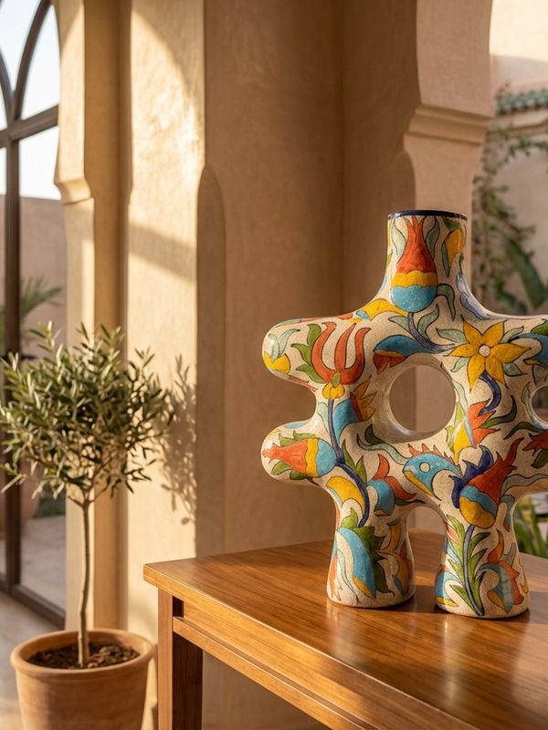 The Zahra Sculptural Iznik Vase