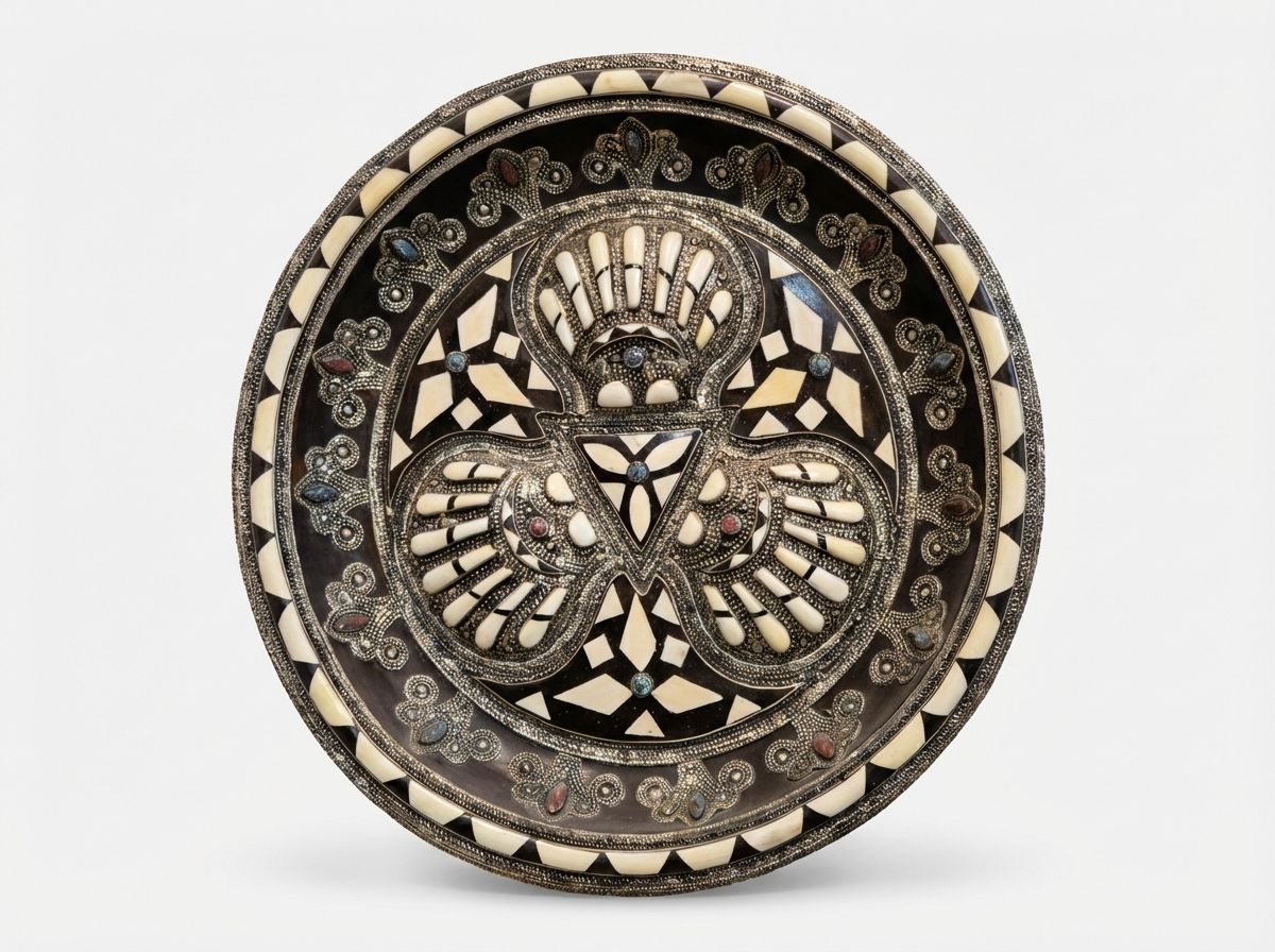 The Mogador Mosaic: Bone & Silver Inlay Wall Charger view 2