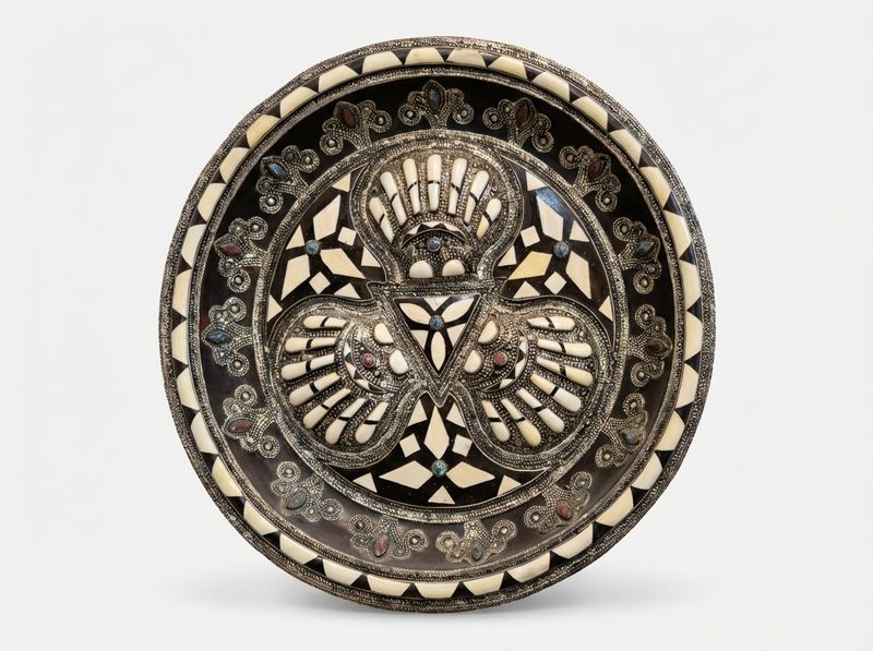 The Mogador Mosaic: Bone & Silver Inlay Wall Charger