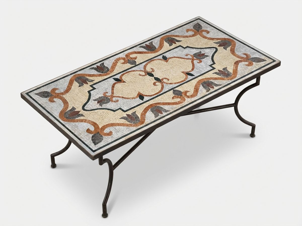 The Andalusian Terra Scroll Mosaic Dining Table view 3