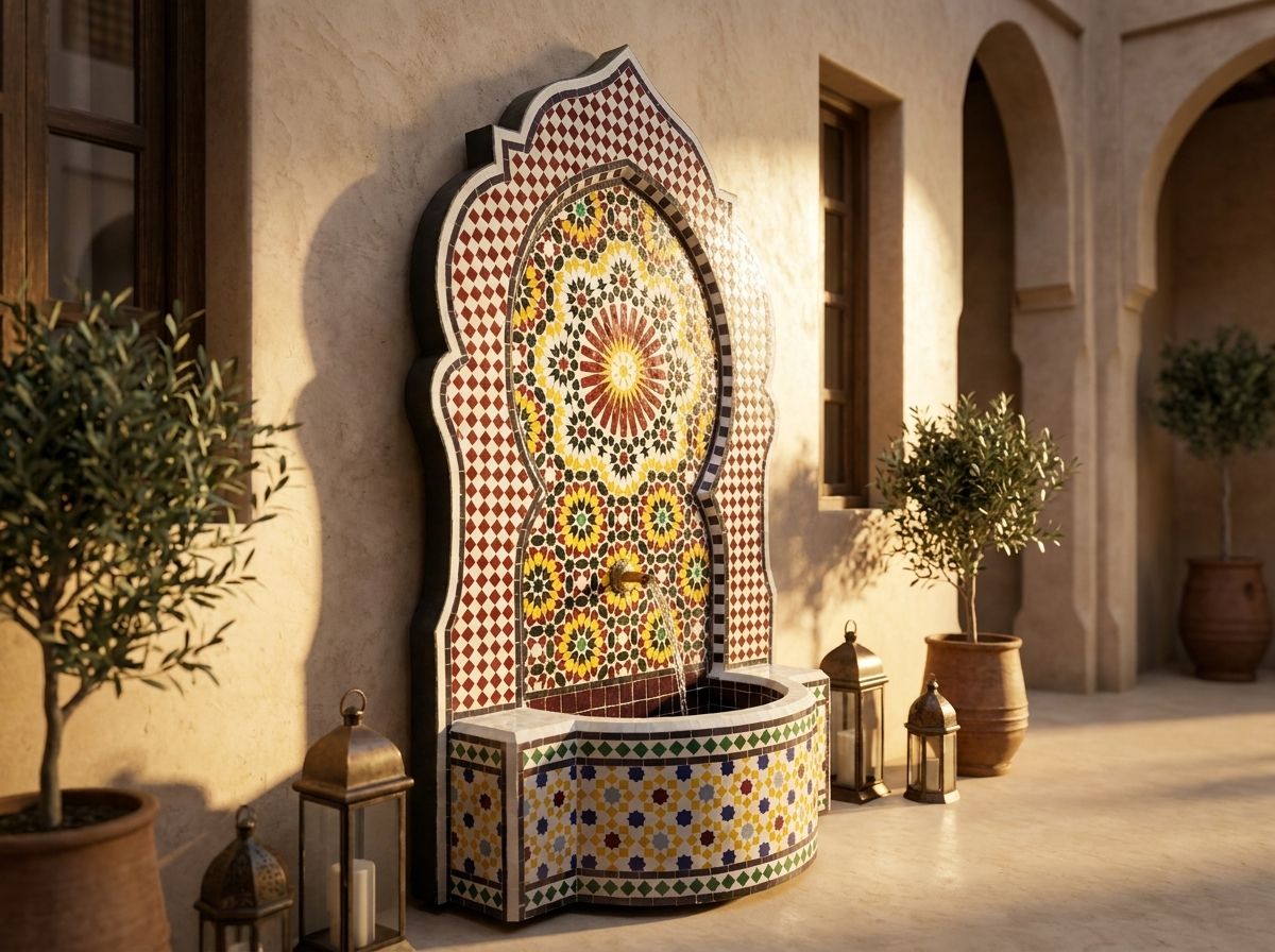 The Andalusian Star: Grand Zellij Mosaic Fountain view 3