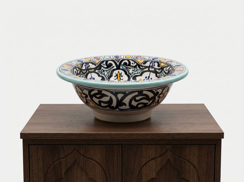 The 'Zahra' Polychrome Fes Vessel Sink