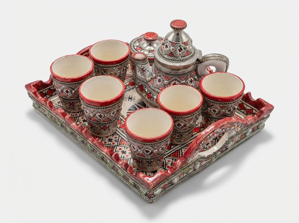 The 'Marrakech Filigree' Ceramic & Metal Tea Service view 3