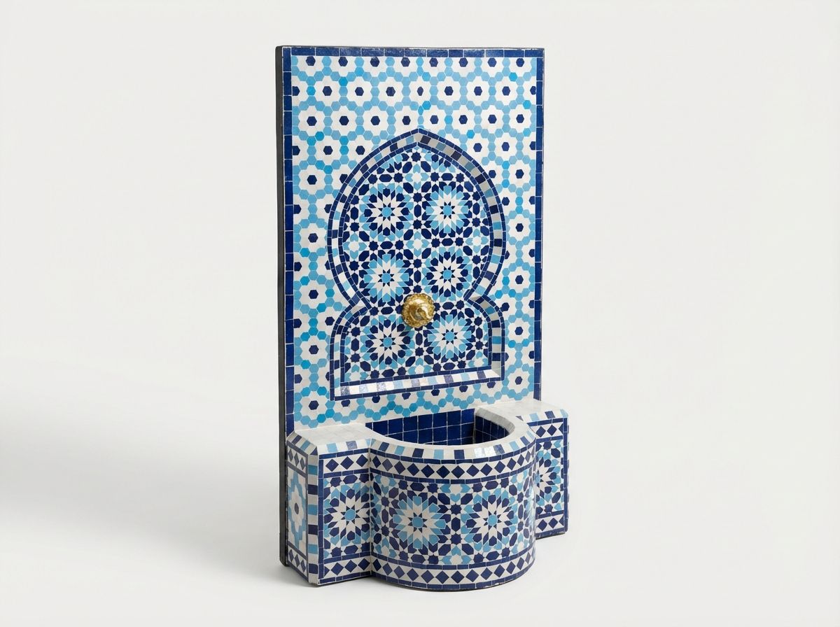 The Chefchaouen Lion Zellige Fountain view 3