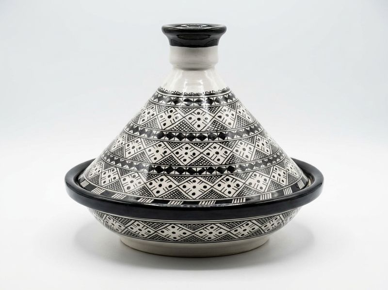 The Taza Monochrome Geometric Tagine