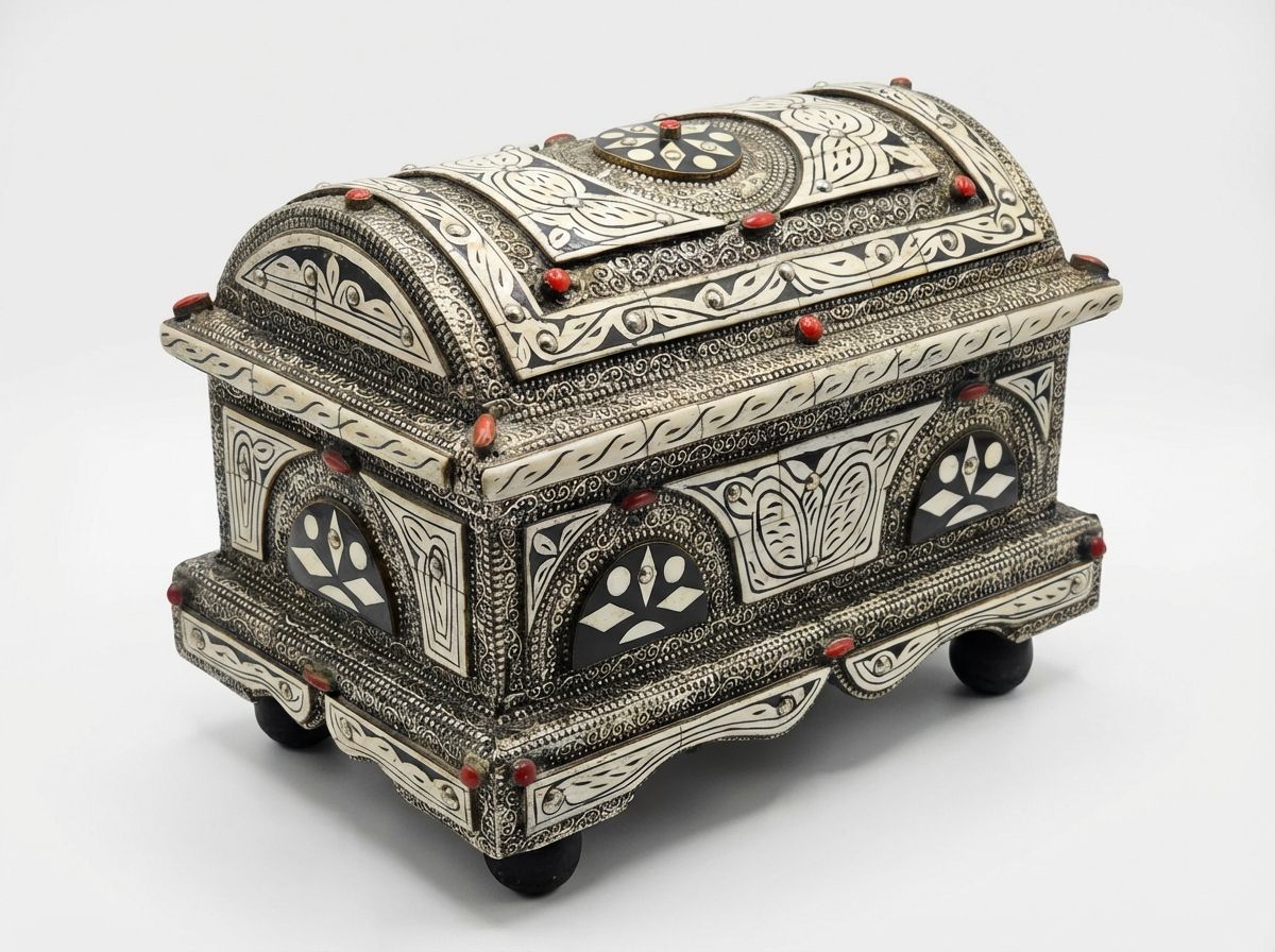 The Mogador Camel Bone & Silver Filigree Chest view 3