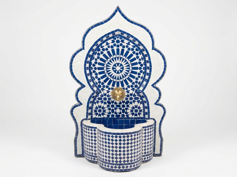 The Azure Oasis Zellij Wall Fountain