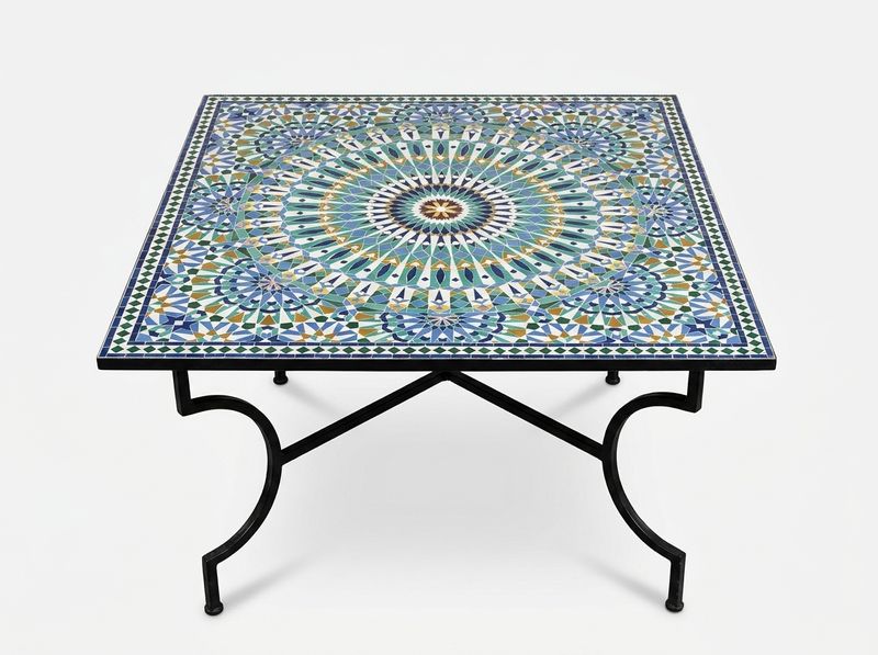 The Fez Azure Radiance Zellige Table