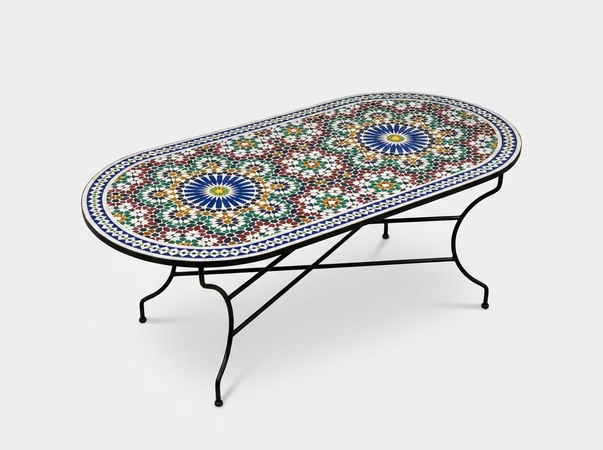 The Fez Starburst Oval Zellige Table view 2
