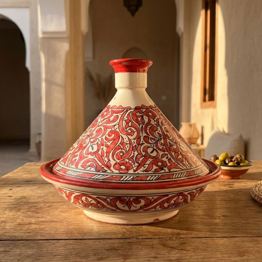 The 'Rouge Fassi' Ceremonial Serving Tagine