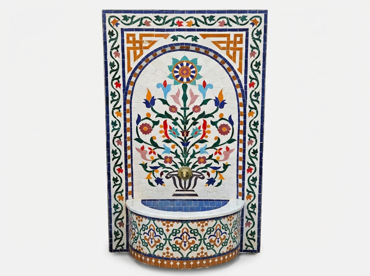 The Andalusian Garden: Tree of Life Zellige Fountain view 2