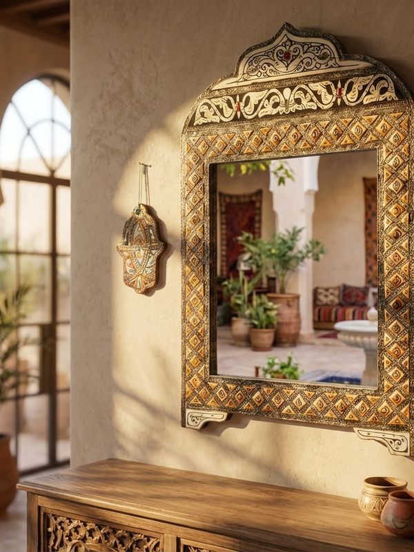The Mogador Archway: Bone Inlay Wall Mirror