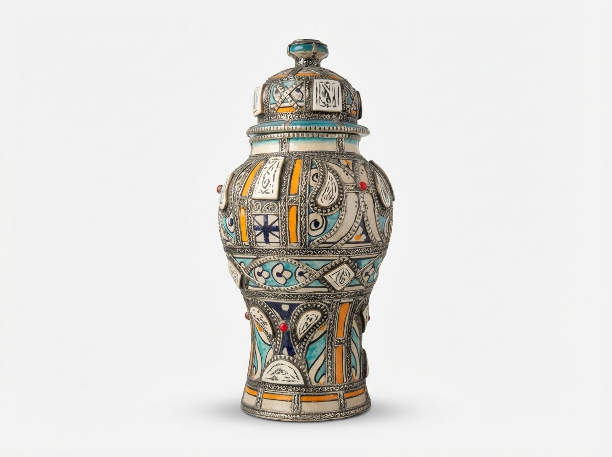 The Andalusian Royal Urn - Silver, Bone & Enamel Masterpiece main view