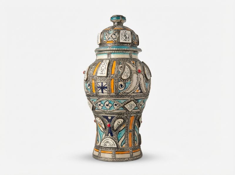 The Andalusian Royal Urn - Silver, Bone & Enamel Masterpiece