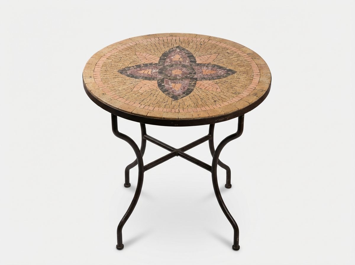 Atlas Bloom Stone Mosaic Side Table view 2