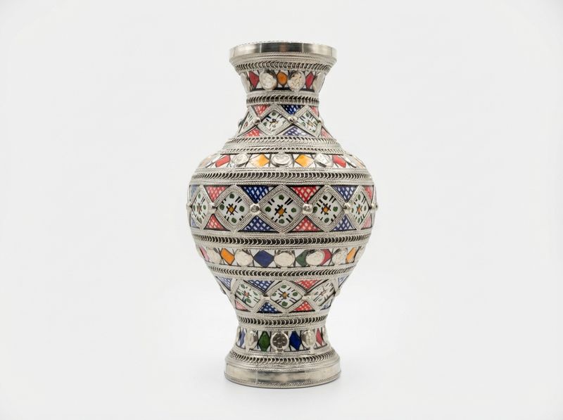 The Safi Silver & Enamel Filigree Vase