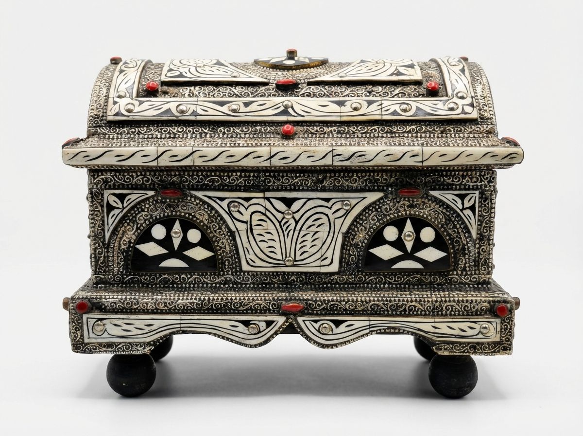 The Mogador Camel Bone & Silver Filigree Chest view 2