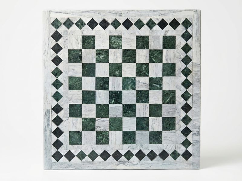 L'Échiquier Vert - Atlas Marble Mosaic Tabletop