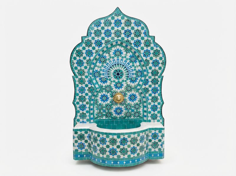 The Chefchaouen Azure Zellige Fountain