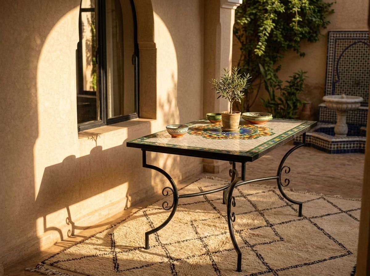 Soleil de Fès Zellige Mosaic Tabletop view 3