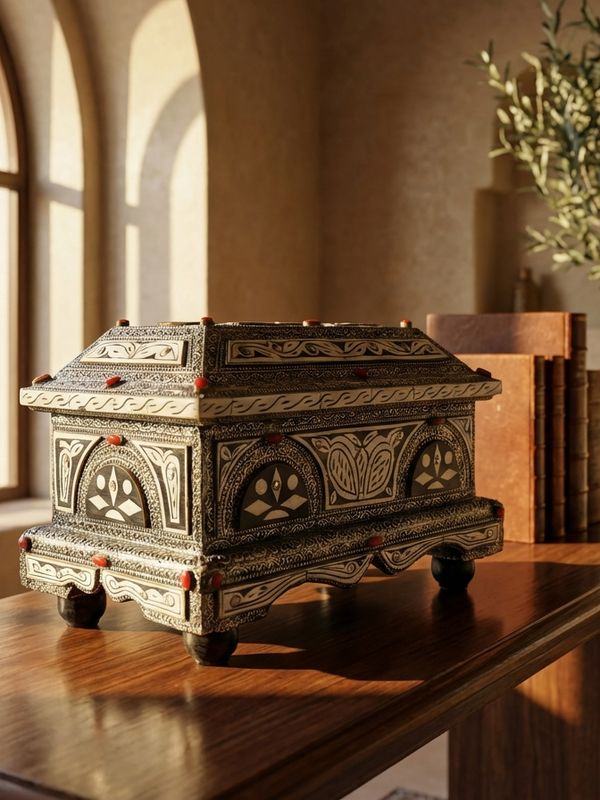 The Essaouira Silver & Bone Marquetry Treasure Box