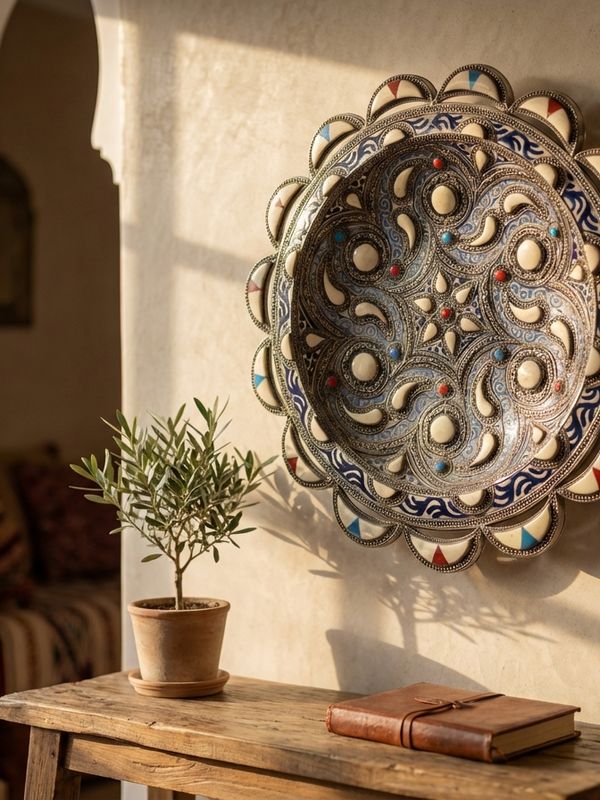 The Andalusian Star: Bone & Enamel Inlay Filigree Plate