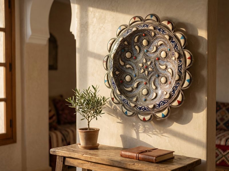 The Andalusian Star: Bone & Enamel Inlay Filigree Plate detail