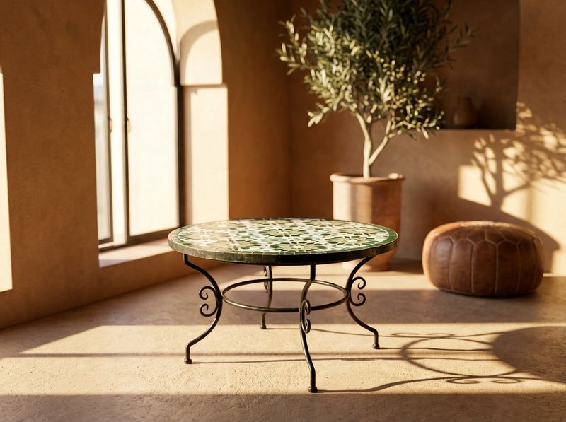 The Fez Emerald Star Zellige Table detail