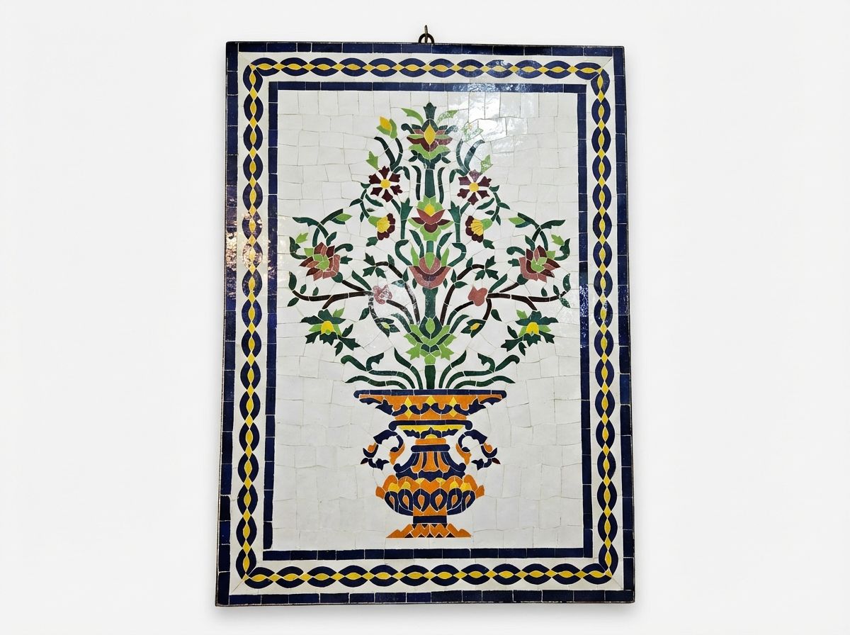 Jardin de Fes: Zellige Floral Vase Panel view 2