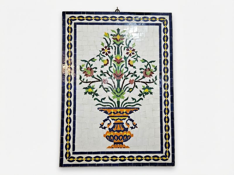 Jardin de Fes: Zellige Floral Vase Panel