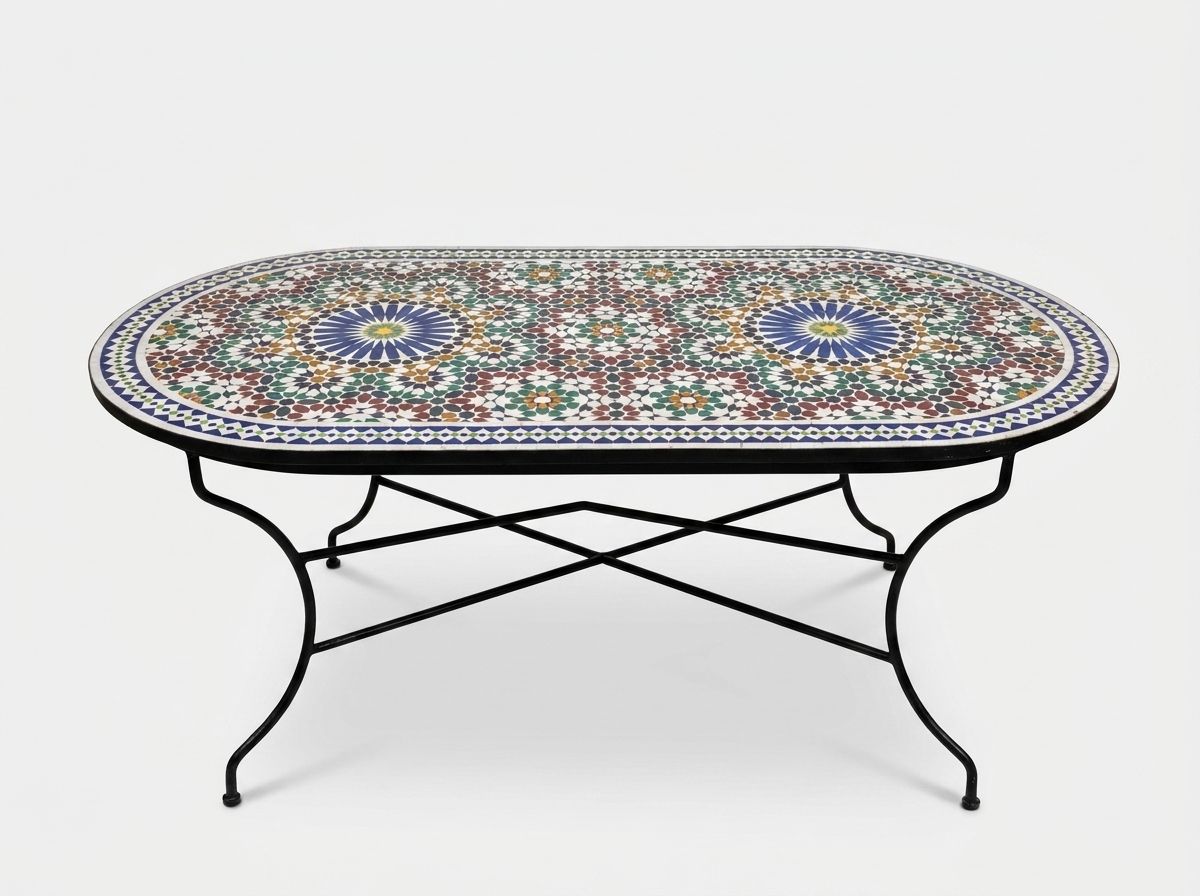 The Fez Starburst Oval Zellige Table main view