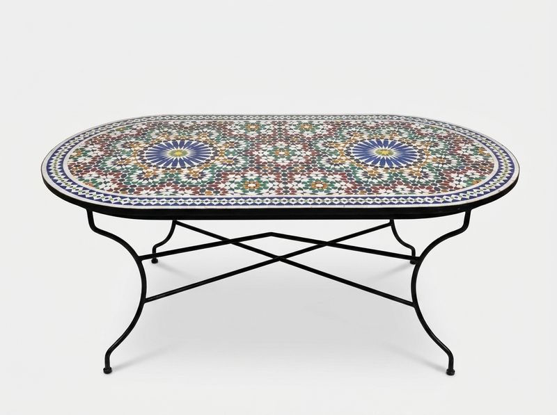 The Fez Starburst Oval Zellige Table