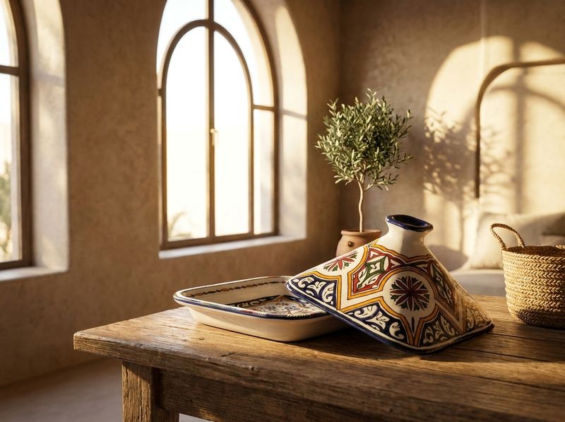 The Fassi Square Serving Tagine - Arabesque detail