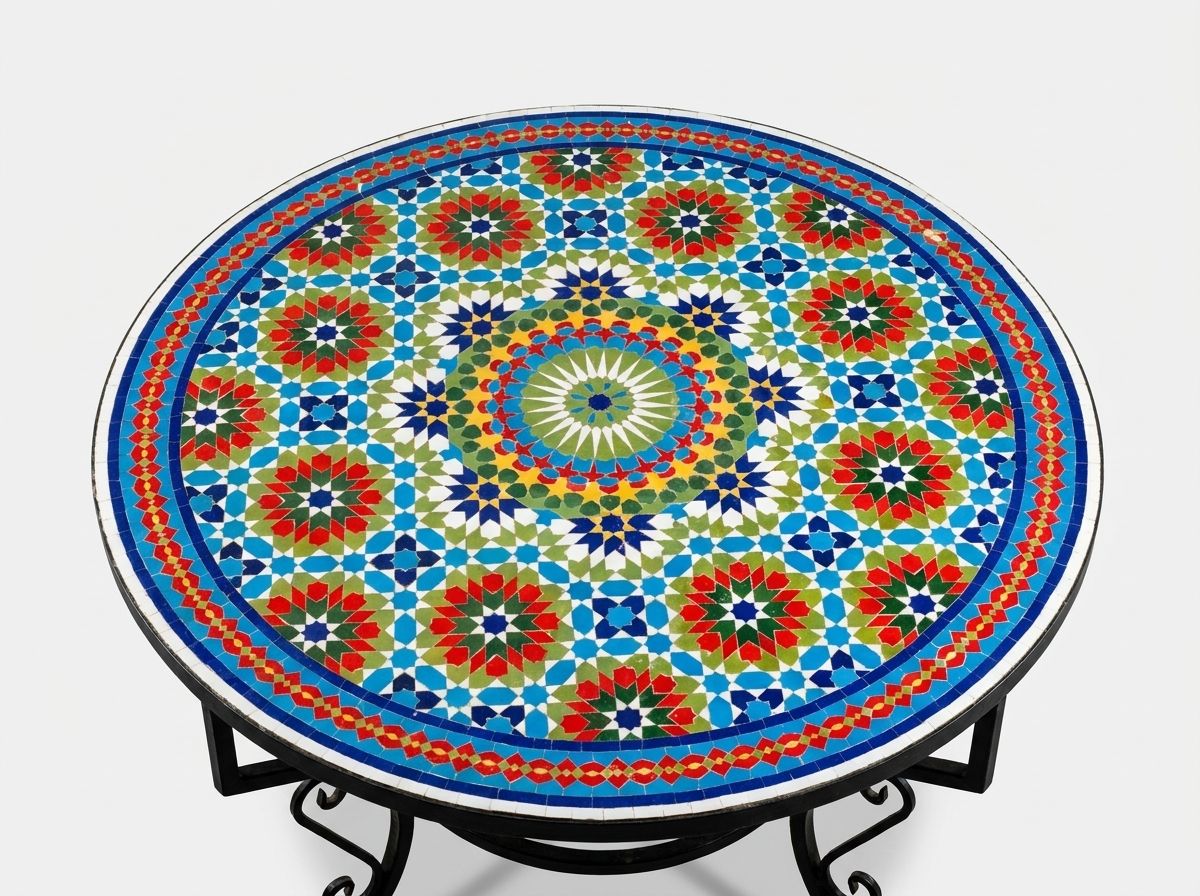 Soleil de Fes Zellige Mosaic Bistro Table view 2