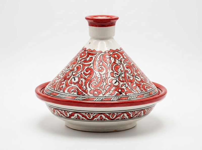 The Safi Crimson Arabesque Serving Tagine