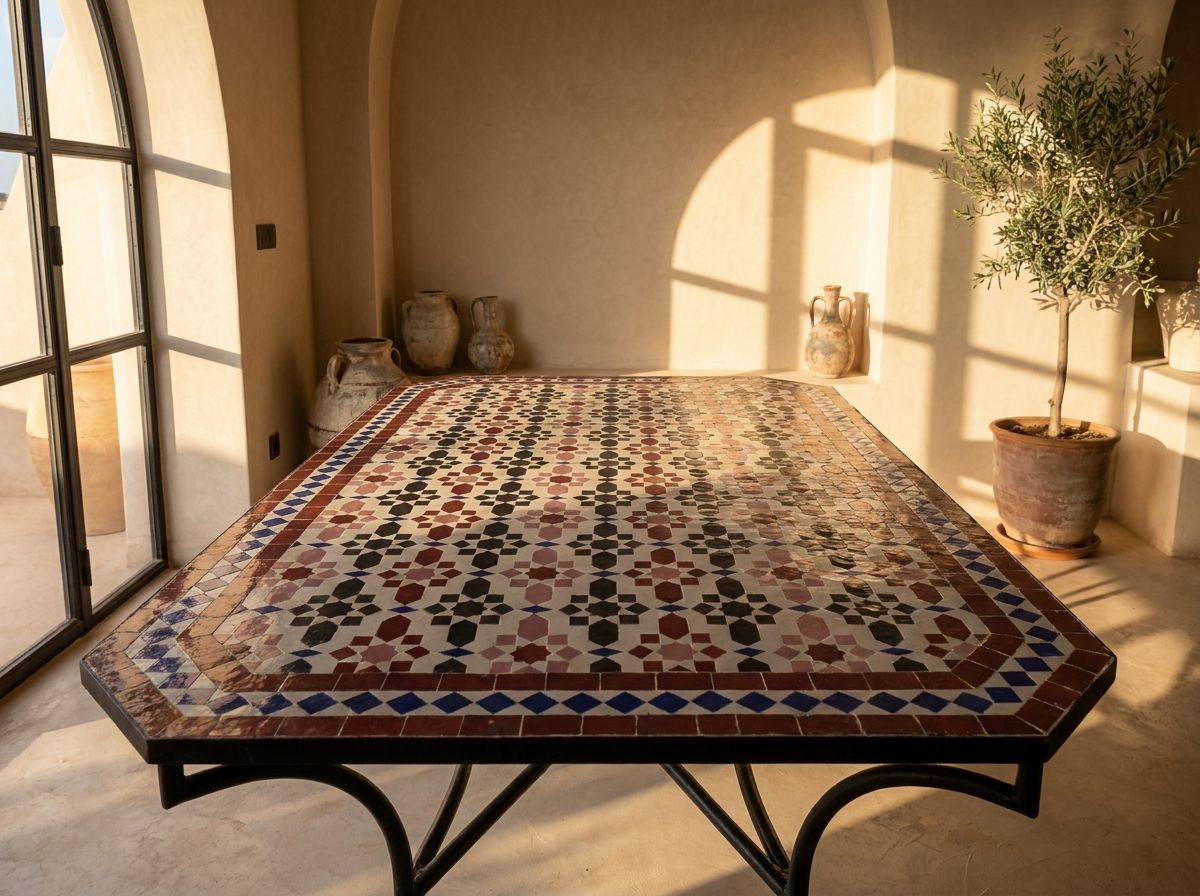 The Oudaya Geometric Zellige Tabletop view 3