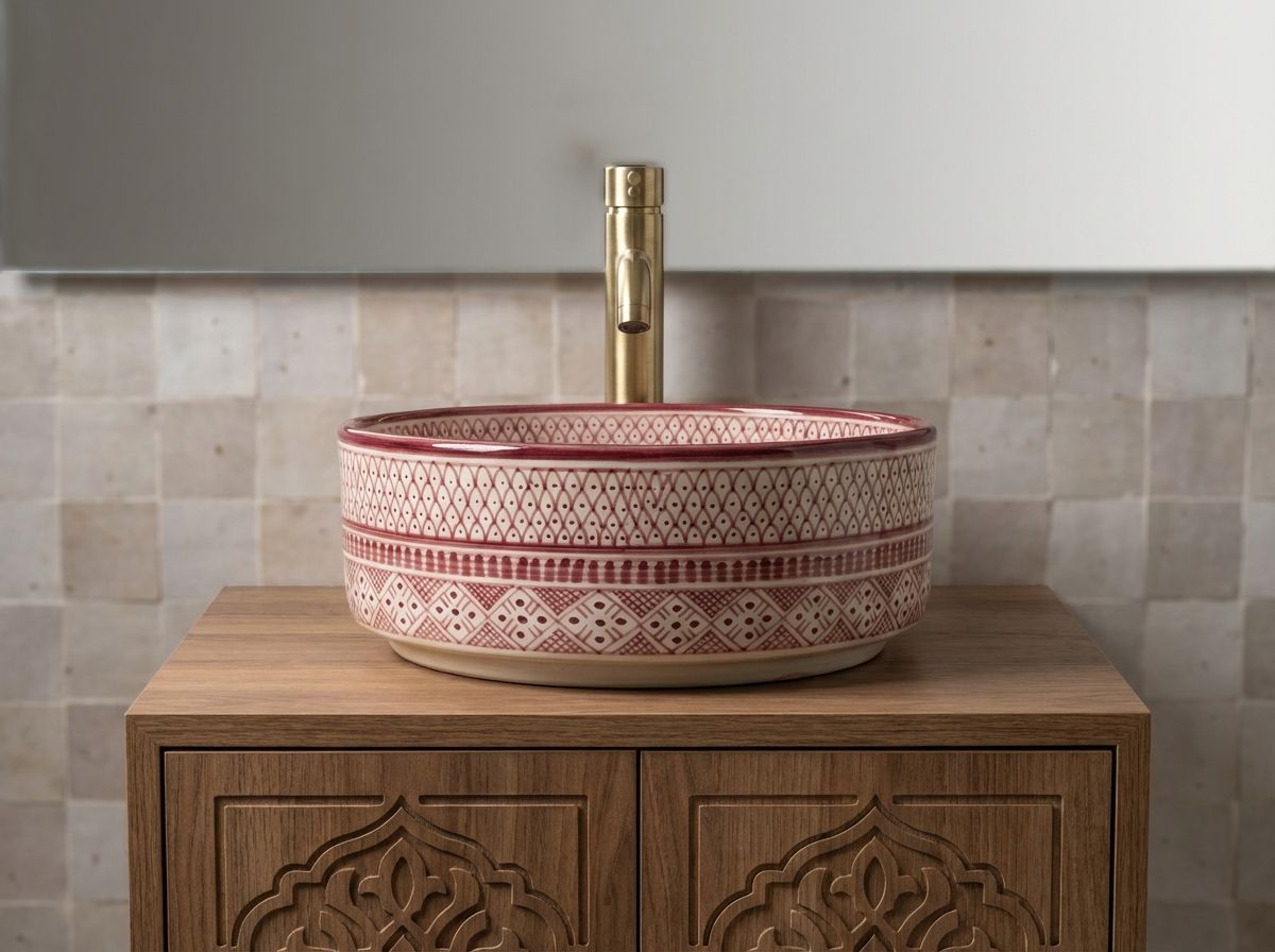 Fassi Heritage Ceramic Vessel Sink - Deep Burgundy view 2