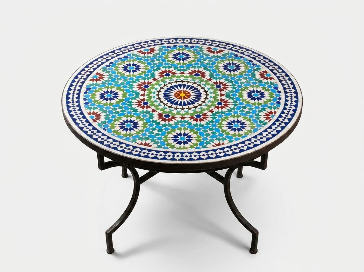 The 'Fes Meridian' Zellige Mosaic Tabletop view 2