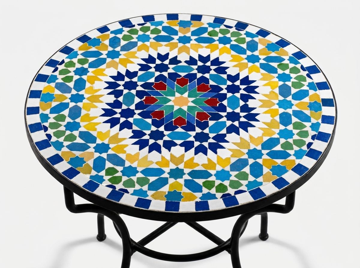 The 'Bahia' Azure Radiance Zellige Tabletop view 2