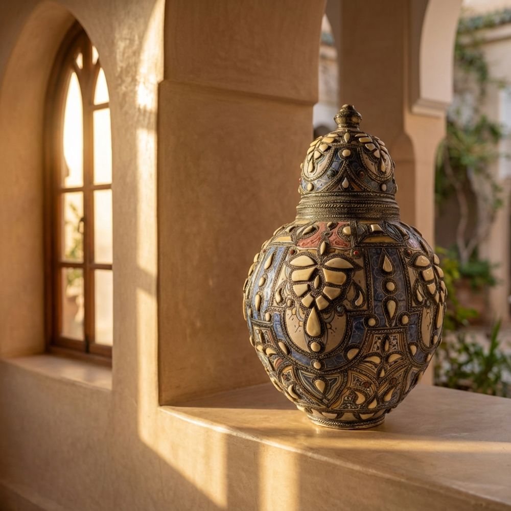 The Andalusian Legacy Lidded Urn