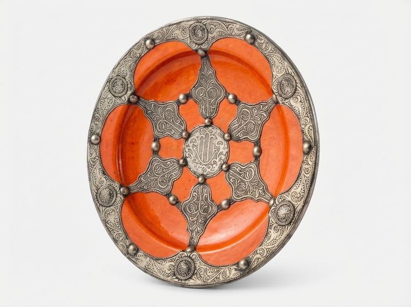 Zahra - The Radiant Orange & Silver Filigree Wall Charger